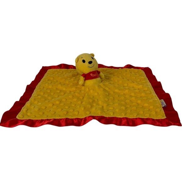 Itty Bittys Disney Winnie The Pooh Plush Lovey Security Blanket Yellow Red Minky - Picture 5 of 11